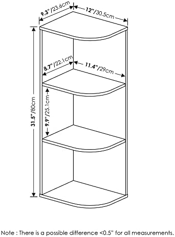 Furinno PASIR Book Shelf, 3-Tier Corner Bookshelf - Image 3