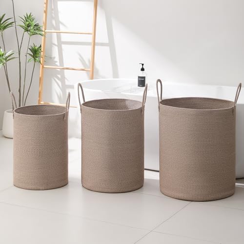 Laundry Basket Hamper Tall Rope Storage Woven - Image 6