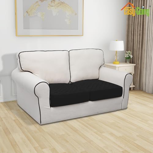 Easy-Going Waterproof Cushion Covers Set, Quilted Stretch 2-Piece Sofa Seat - Image 2