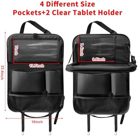 Car Backseat Organizer with Tablet Holder, 6 Storage Pockets Seat Back - Image 2