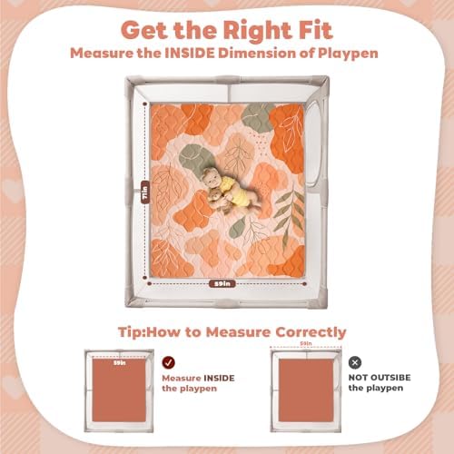 RONGFA Baby Play Mat for Floor, Playpen Mat for Toddlers Infant Kids, Machine - Image 2