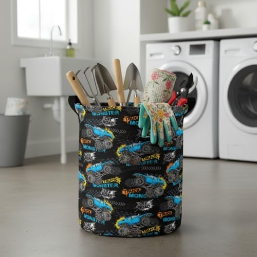 Collapsible Round Storage Basket, Waterproof Soft-Sided Organizer, Laundry - Image 4