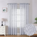 Lecloud Leia Light Grey Sheer Curtains 90 Inches Long 2 Panels, Texture Patio by Lecloud