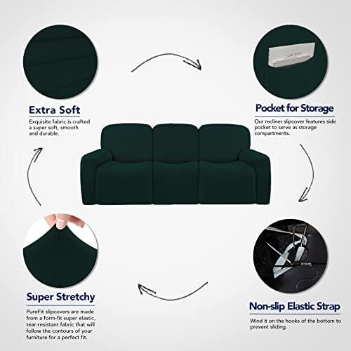PureFit Super Stretch 3 Seats Recliner Sofa Couch Cover - Image 3