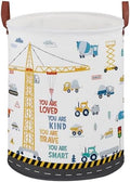 Construction Decor for Boys Room Laundry Basket, Trucks Toddler Kid Laundry by XHWZOF