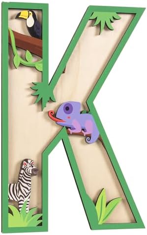 3D Layered Safari Nursery Wooden Letters by Unknown
