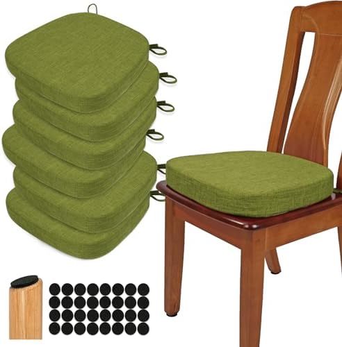 BUYUE Thickened 2.5" Dining Chair Cushions Set of 6, U-Shape High Density Foam by BUYUE