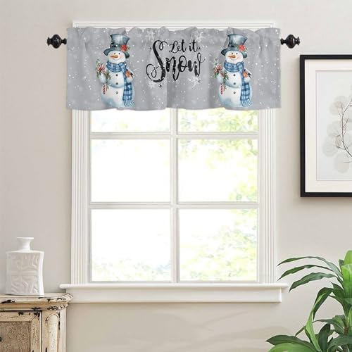 Snowman Christmas Valance Curtains - Image 3
