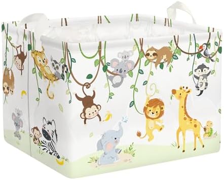 Clastyle Kid Storage Basket Woodland Vine Animal Foldable Laundry Hamper by Clastyle