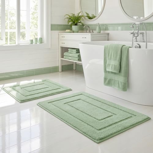 GRANNY SAYS Green Bathroom Rugs Set 2 Piece, Soft Microfiber Bath Mats - Image 6