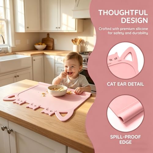 Silicone Toddler Placemat with Teething Table Edge Bumper - Image 2