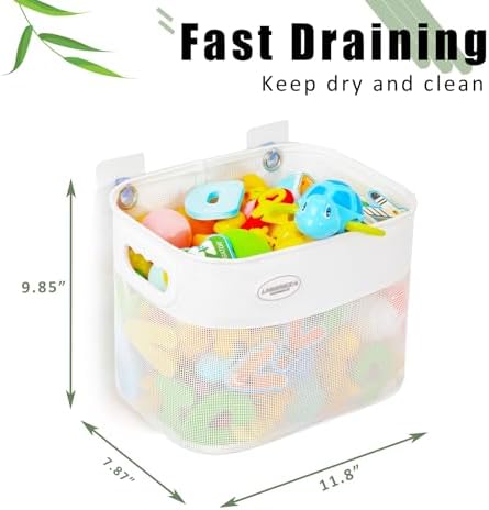 Ligereza Quick Scoop Baby Mesh Bath Toy Storage, 2x Capacity & Large Opening - Image 3
