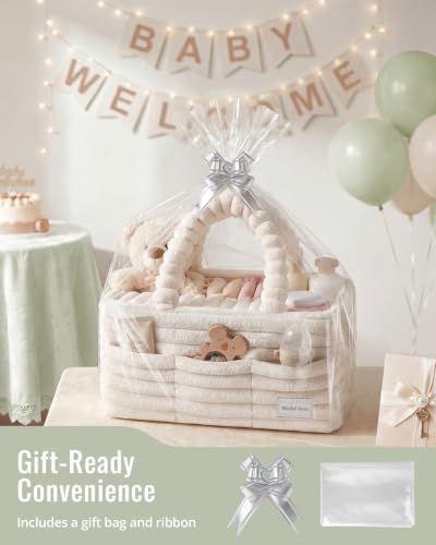 Blissful Diary Flannel Diaper Caddy Organizer & Gift Packaging, Cream Beige - Image 6