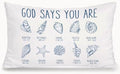 Blue Coastal Beach Christian 12x20 Pillow Cover, God Says You are Ocean by Unknown