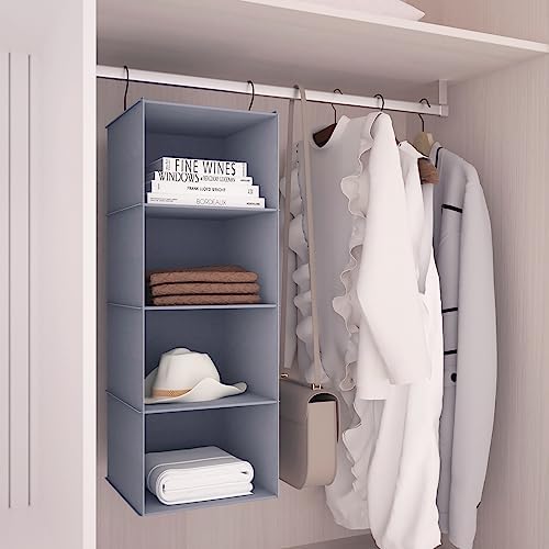 Hanging Closet Organizer 4-Shelf, Oxford Fabric Wardrobe Storage - Image 2
