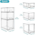 Vtopmart Clear Stackable Storage Drawers, 6 Pack Tall Organizer Set - Image 3