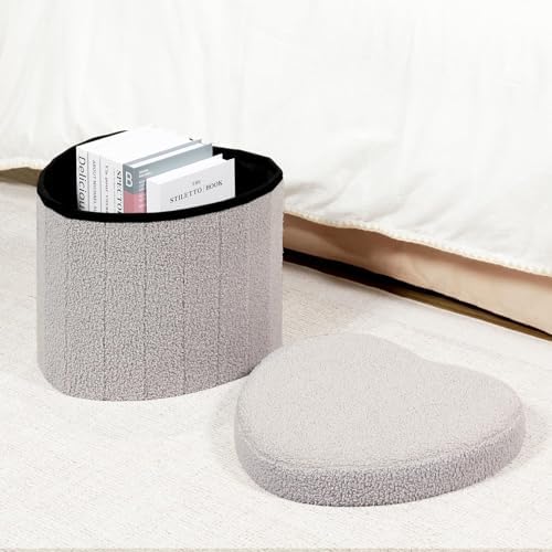 B FSOBEIIALEO Storage Ottoman Heart Shaped Ottoman - Image 2