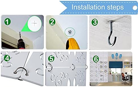 White Hanging Room Divider, 12 Pieces Wood-Plastic DIY Panel Screens Partition - Image 5