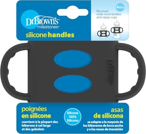 Dr. Brown's Wide-Neck Baby Bottle Handles, 100% Silicone, Easy Grip Removable by Unknown