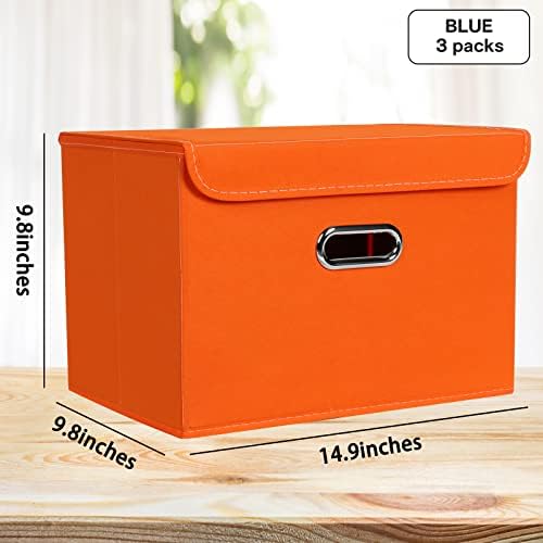 Linen Fabric Foldable Collapsible Storage Cube Bin Organizer Basket Fabric - Image 2