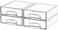 Yieach 4 Pack Small Clear Stackable Storage Drawers, 2.2'' Tall Desk by Yieach