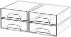 Yieach 4 Pack Small Clear Stackable Storage Drawers, 2.2'' Tall Desk by Yieach