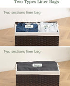 SETVSON Storage Basket with Lid Wicker Baskets - Image 5