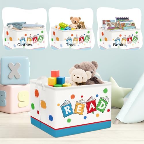 Clastyle Collapsible Back to School Reading Book Storage Basket Dr Quotes Book - Image 5