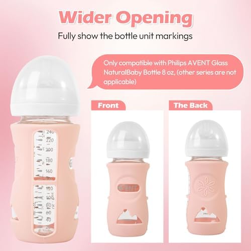 3 Pack Silicone Sleeves for Philips Avent Natural Glass Baby Bottles, 8 oz - Image 4