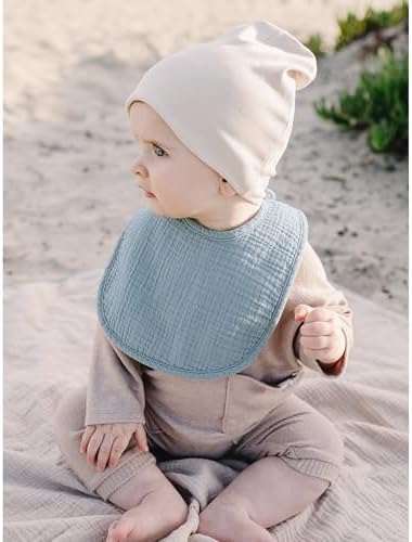 Konssy 8-Pack Muslin Baby Bibs, Adjustable Fit - Image 4