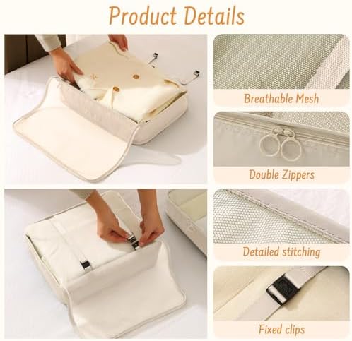 8 Set Packing Cubes for Travel Suitcase Organizer Bags Luggage Packing Cubes - Image 5