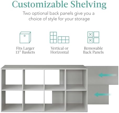 Best Choice Products Kids Bookcase 8-Cube Storage Organizer, 13.5in Shelf - Image 3