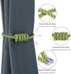 BEL AVENIR Magnetic Curtain Tiebacks 2 Pack Hand-Woven Curtain Ties - Image 4