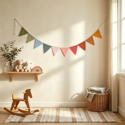 Fabric Triangle Banner Pennant Flags Palyroom Bunting Classroom Decor - Image 6