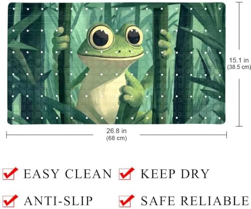 Shower Mat Non Slip, Bamboo Forest Frog Anti Slip Bath Mat - Image 4