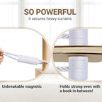 Hion Magnetic Curtain Tiebacks White 4pcs, Curtain Holdbacks Hooks Holders - Image 5