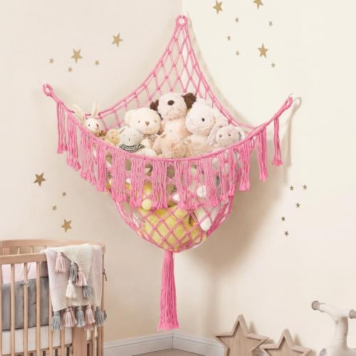 Lare Stuffed Animal Storage Hammock Corner Net by PrimZootyDesign