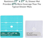 Large Square Shower Mat Bathtub Bath Mat Non Slip Green 27"x27" - Image 3