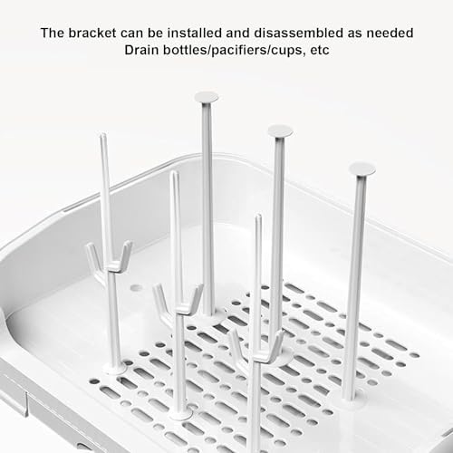 Baby Drying Rack with Lid, Dustproof Baby Storage Box with Removable Drain Tray - Image 5