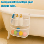 Saddle Bath Toy Organizer, 2 Compartments Mesh Bathtub Toy Storage - Image 7
