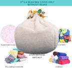 Fluffy Stuffed Animal Storage Bean Bag Chair Cover, Faux Fur Comfy Bean Bag - Image 2