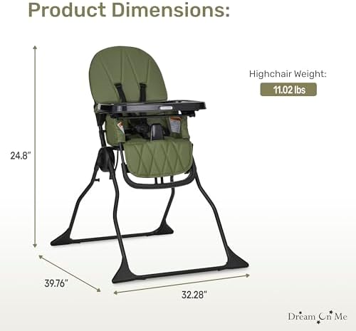 Dream On Me Snack and Stow Highchair | Adjustable Feeding Chair - Image 4