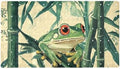 Bathtub Mat Non Slip 26.8x15.1In, Bamboo Green Frog Bath Mat by Anna+Cowper