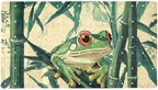 Bathtub Mat Non Slip 26.8x15.1In, Bamboo Green Frog Bath Mat by Anna+Cowper