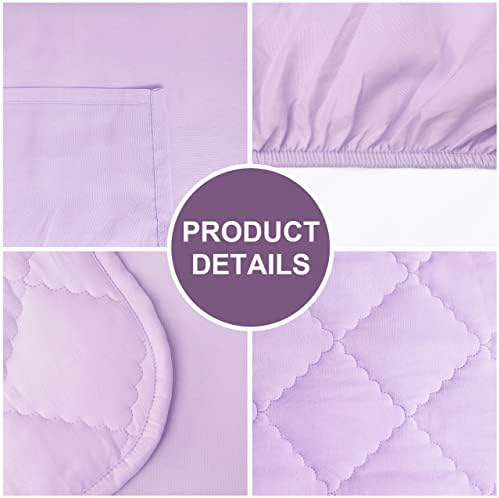 FLXXIE 4-Piece Microfiber Toddler Bedding Set, Light Purple - Image 4