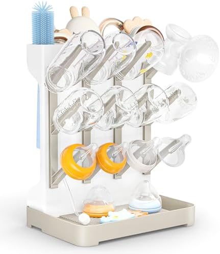 GoMaihe Baby Bottle Drying Rack: Space Saving Vertical Bottle Dryer Holder by GoMaihe