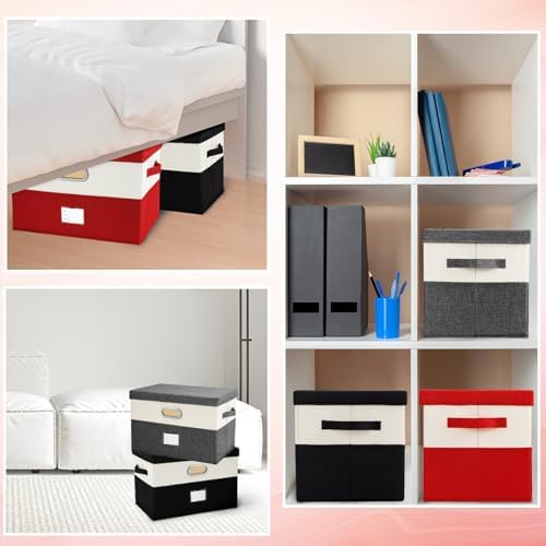 Large Linen Fabric Foldable Storage Bins - Image 4
