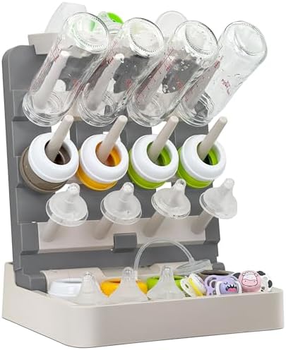 Baby Bottle Drying Rack, Vertical Standing Bottle Dryer Rack Holder-Space by CINWWNI