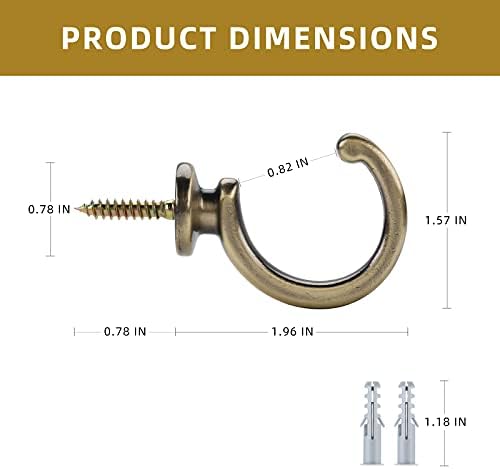 DeSS 4 Pack Curtain Holdbacks Curtain Tiebacks Hooks Wall Mounted Curtain Hooks - Image 3