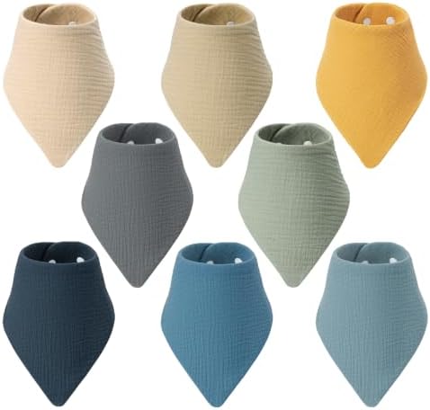 8-Pack Muslin Baby Bibs for Drooling and Teething by Unknown